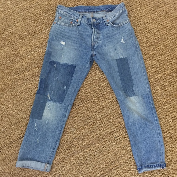 🦋LEVIS 501 CT Stacked Patch Denim - Picture 2 of 7